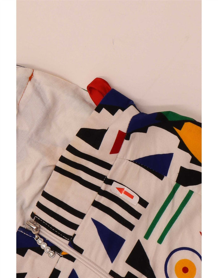 Abito vintage da donna alla caviglia UK 8 Piccolo motivo geometrico multicolore