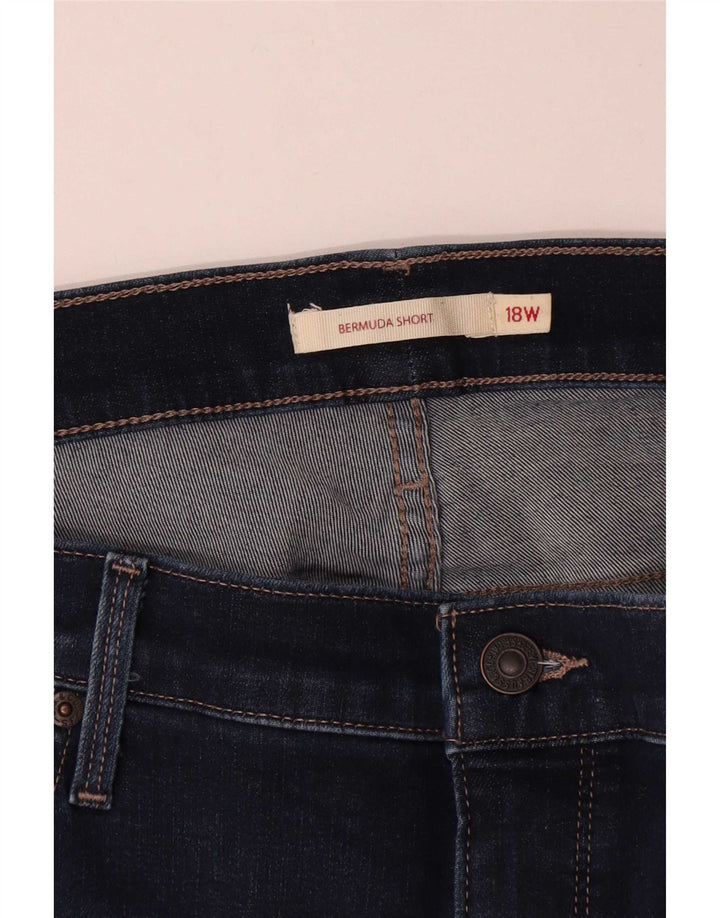 Pantaloncini di jeans Bermuda da donna Levi's US 18 2XL W40 Cotone blu