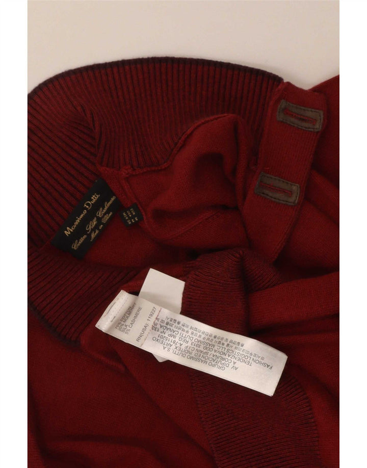 Massimo Dutti Maglione da uomo con collo a bottoni in cotone marrone medio