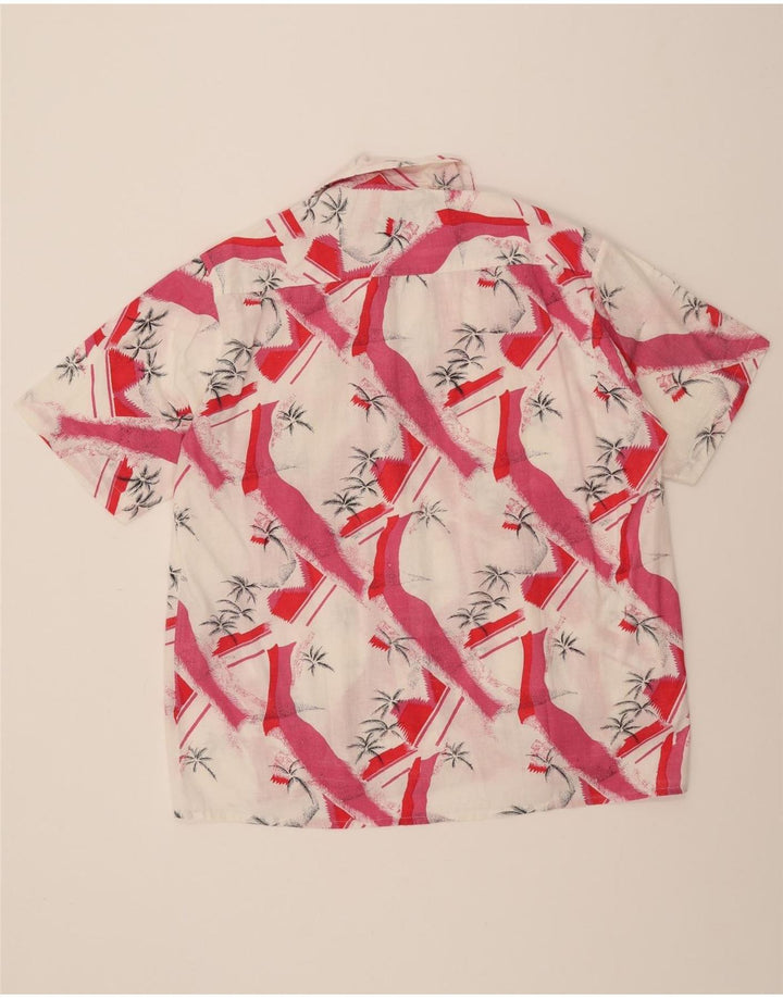 VINTAGE Mens Abstract Pattern Shirt Size 41/42 Large White Colourblock Vintage Vintage and Second-Hand Vintage from Messina Hembry 