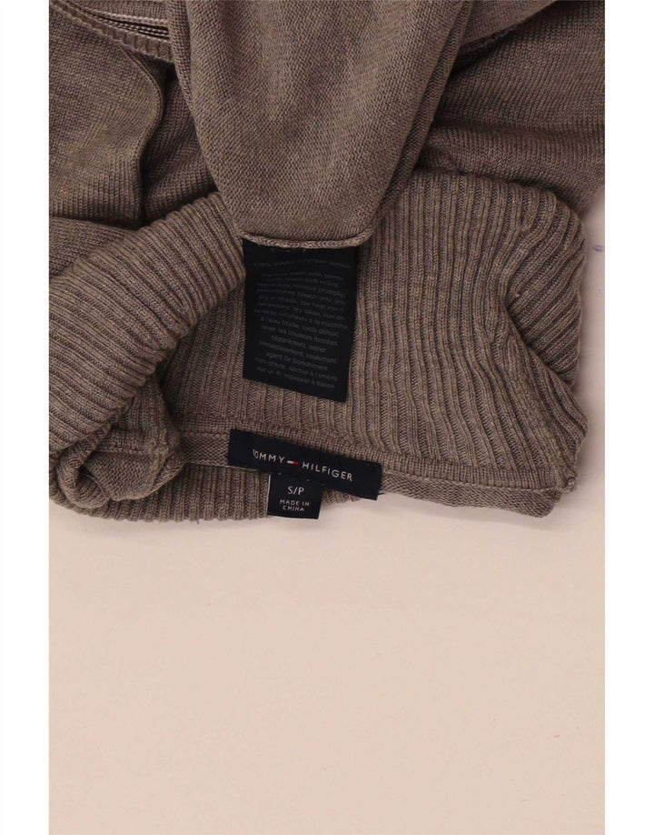 Maglione maglione a collo alto da donna Tommy Hilfiger UK 10 piccolo grigio chiazzato