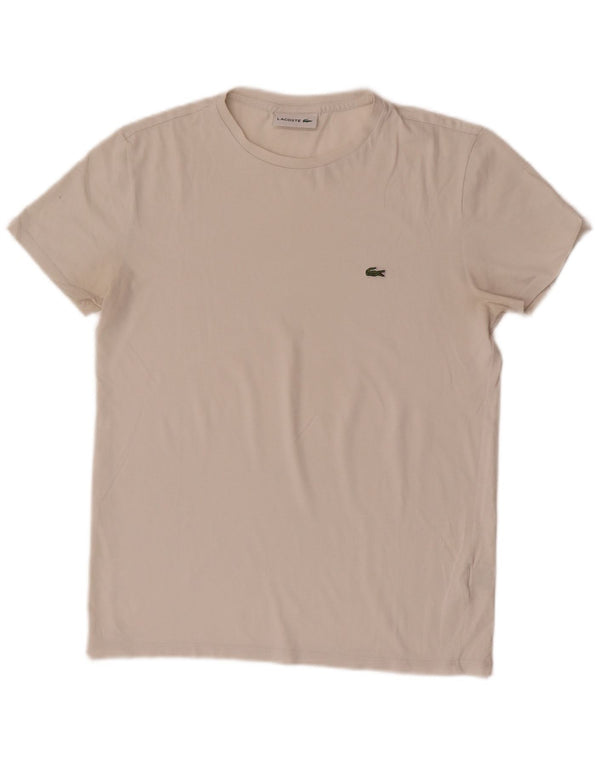 T-shirt da uomo Lacoste Top Small in cotone bianco