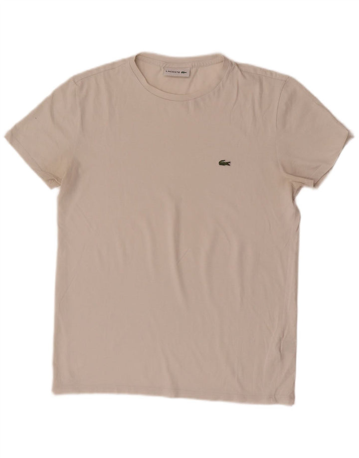 T-shirt da uomo Lacoste Top Small in cotone bianco