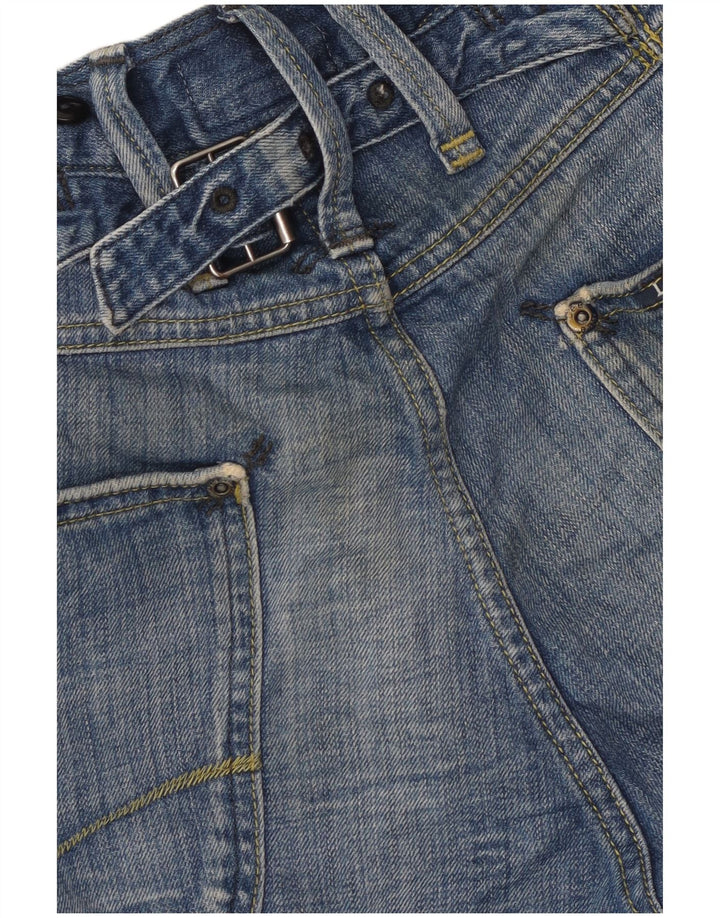 Pantaloncini di jeans da uomo verdi Cinch Lee W29 piccoli in cotone blu
