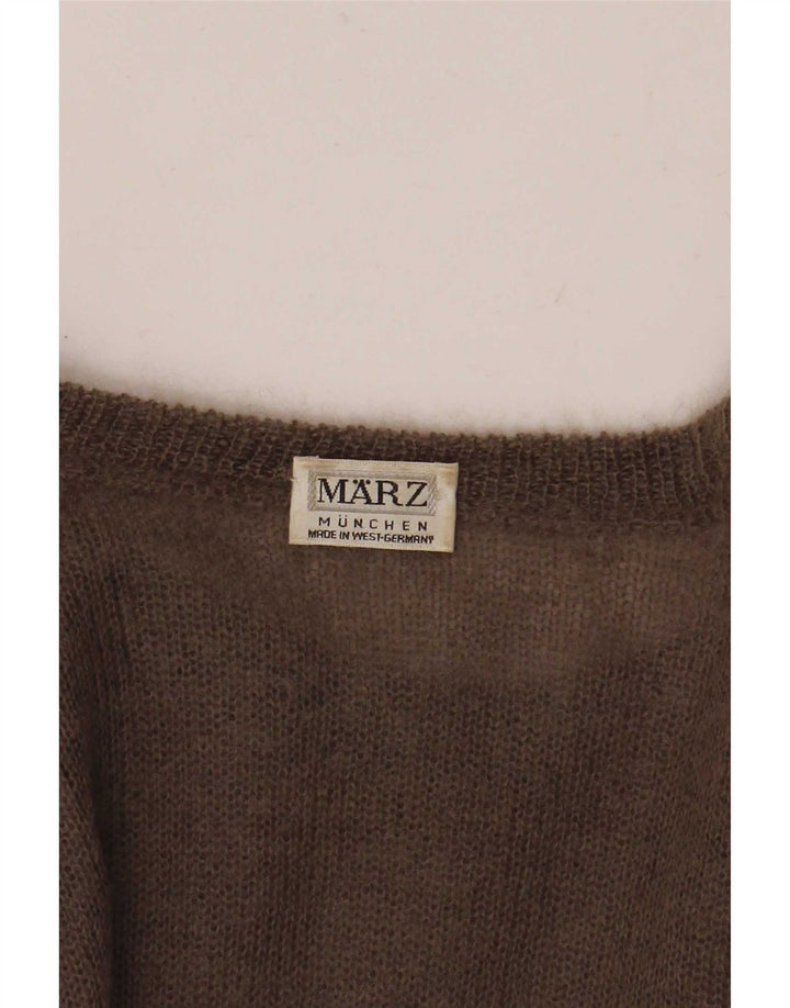 Maglione maglione con scollo a barca da donna Marz UK 16 grande marrone