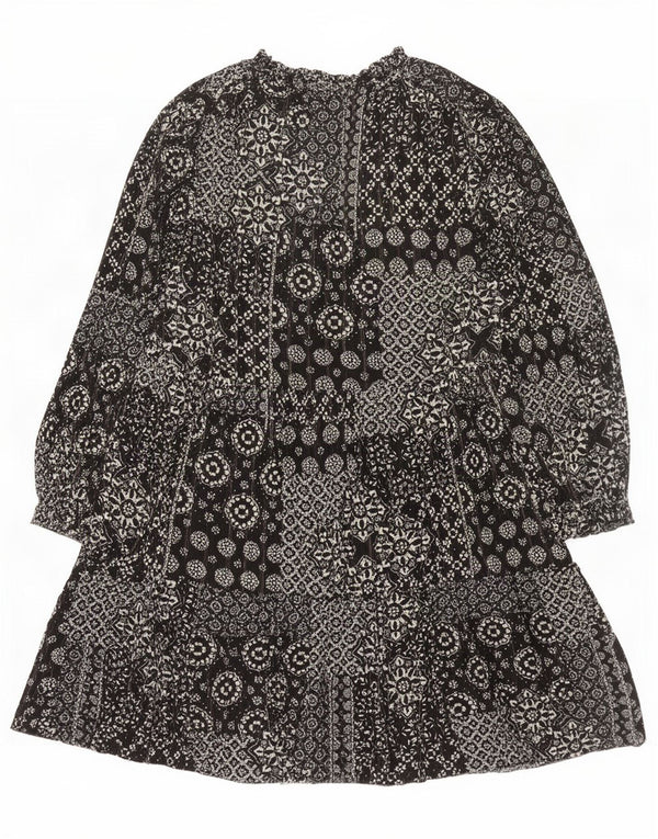 Abito a strati con maniche a 3/4 Marks & Spencer da donna UK 16 Grande motivo floreale nero