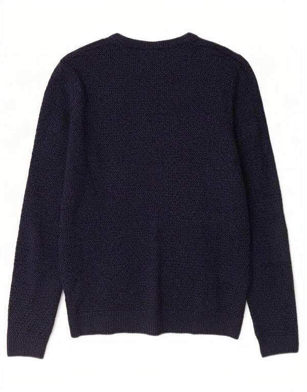 Jack & Jones Maglione da uomo con scollo a barca Maglione grande in cotone screziato blu navy