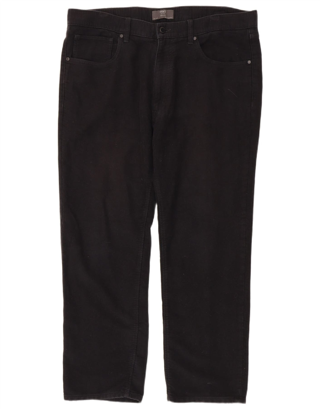 Pantaloni casual vestibilità regolare da uomo Marks & Spencer W38 L29 cotone nero