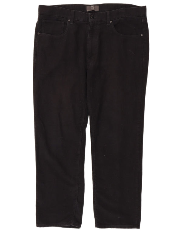 Pantaloni casual vestibilità regolare da uomo Marks & Spencer W38 L29 cotone nero