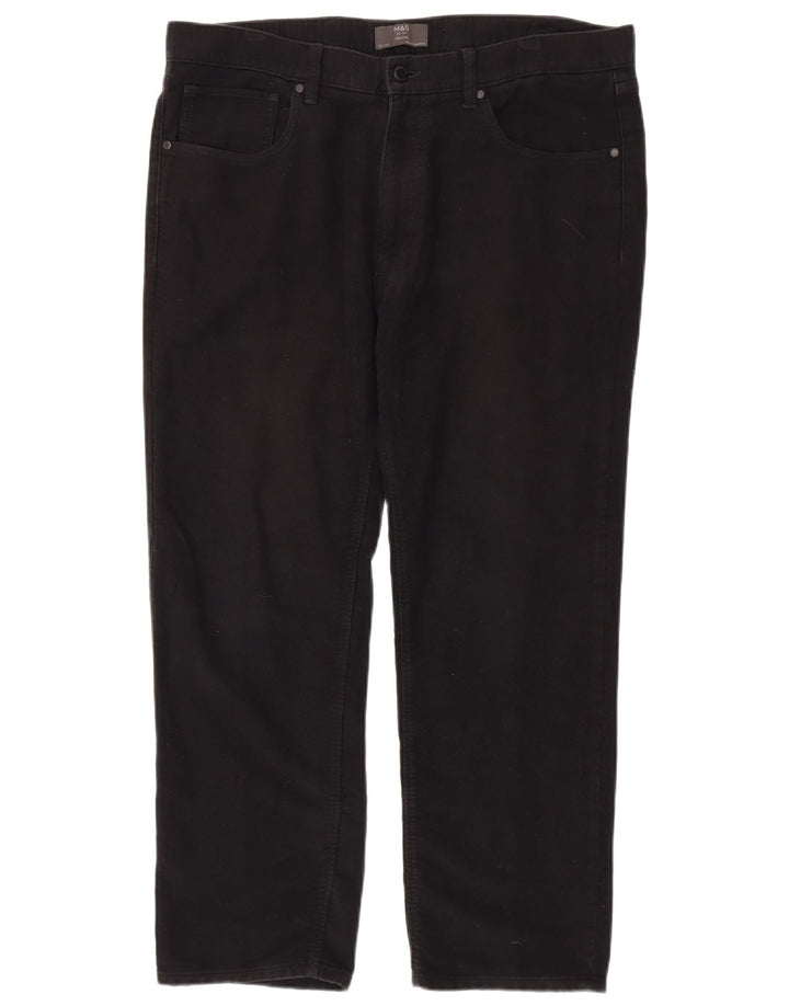 Pantaloni casual vestibilità regolare da uomo Marks & Spencer W38 L29 cotone nero