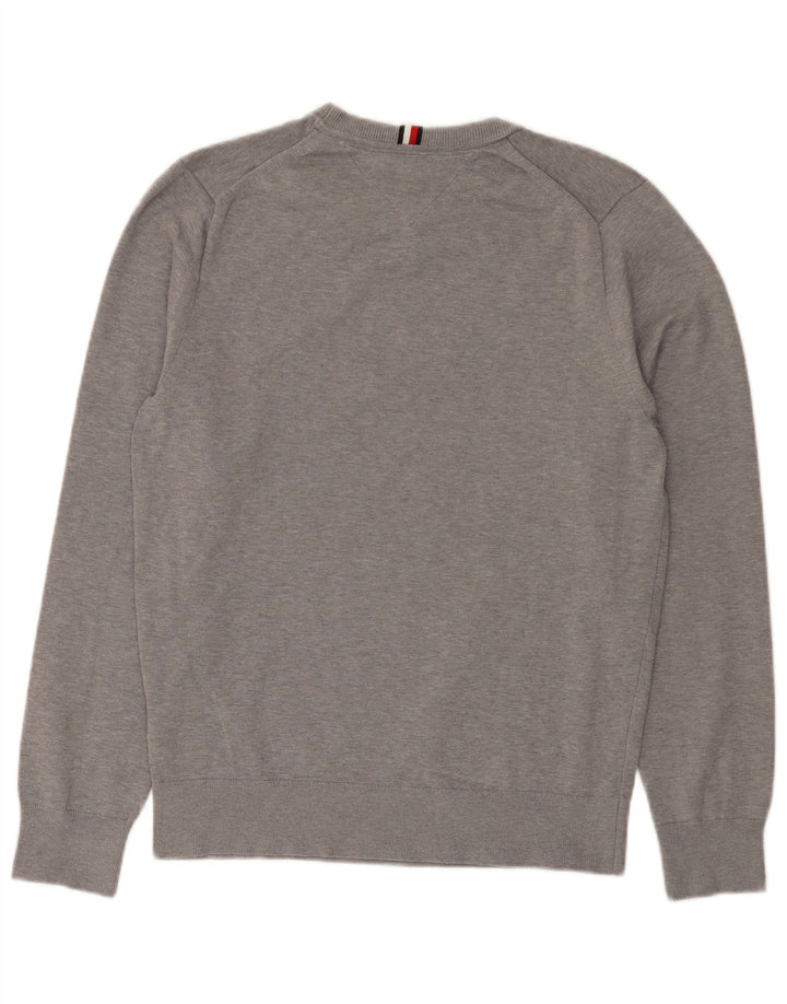 TOMMY HILFIGER Felpa da uomo Maglione in cotone grigio medio