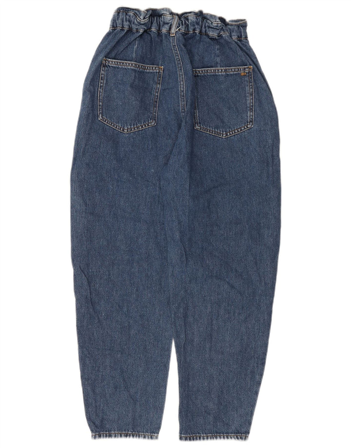 Jeans ZARA da donna a vita alta taglio ampio e corto EU 38 piccolo W28 L25 blu