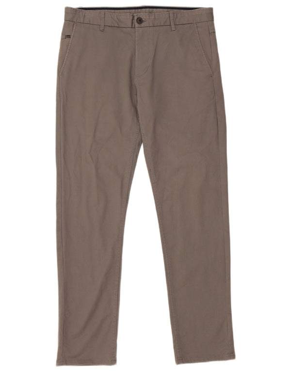 Pantaloni chino slim da uomo Zara EU 42 Large W32 L30 Grigio