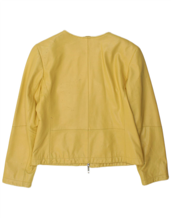 Giacca in pelle con zip da donna DINO' Z UK 12 Pelle gialla media