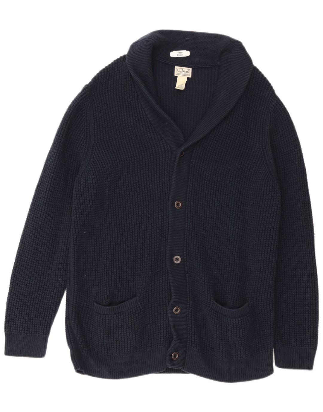 Maglione cardigan da uomo L.L.Bean XL in cotone blu navy