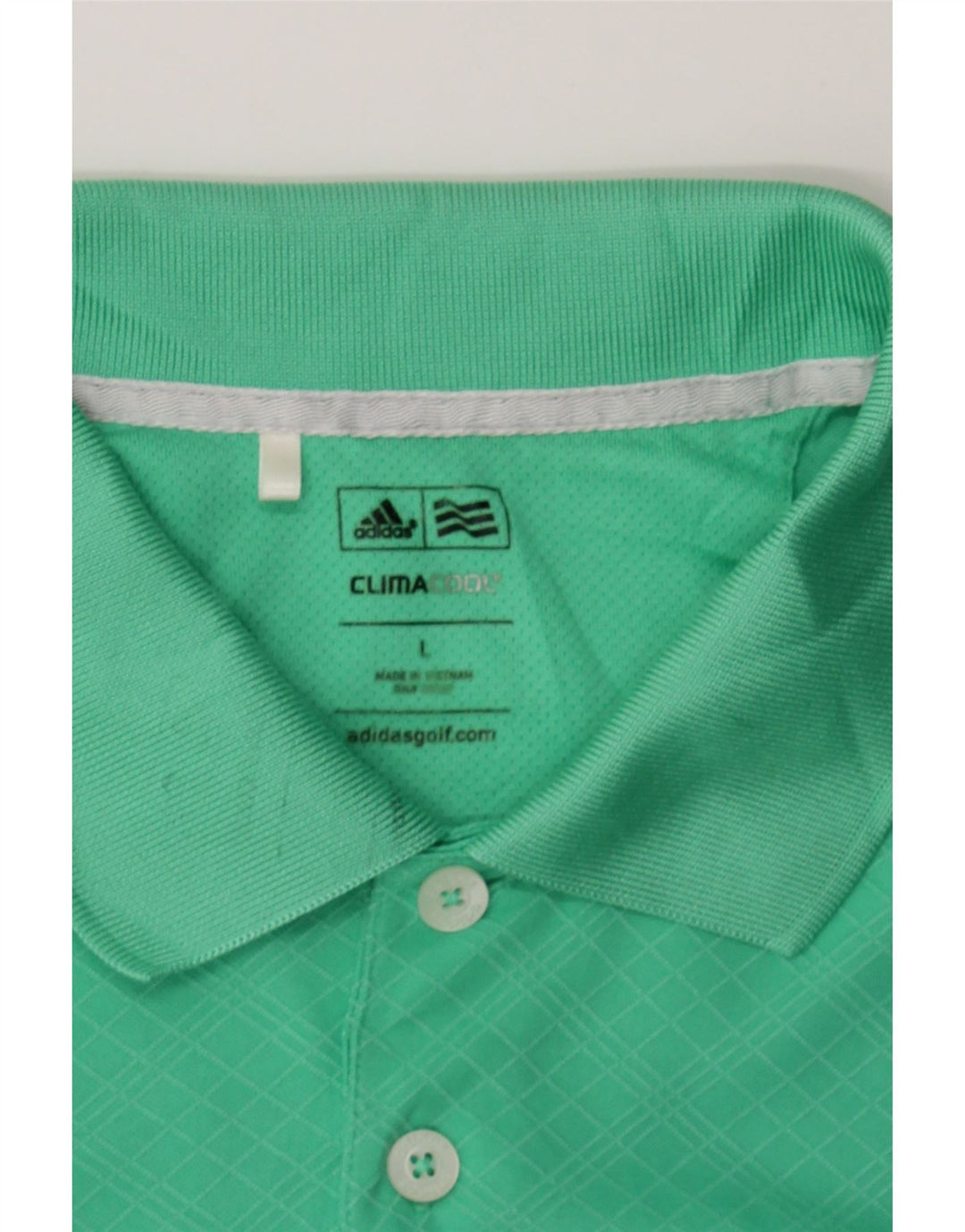ADIDAS Mens Climacool Polo Shirt Large Green Polyester Vintage Adidas and Second-Hand Adidas from Messina Hembry 