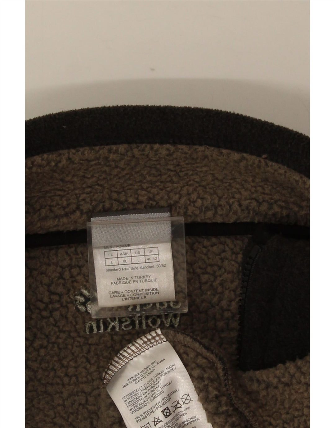 JACK WOLFSKIN Giacca in pile da uomo UK 40/42 Large Grigio Poliestere