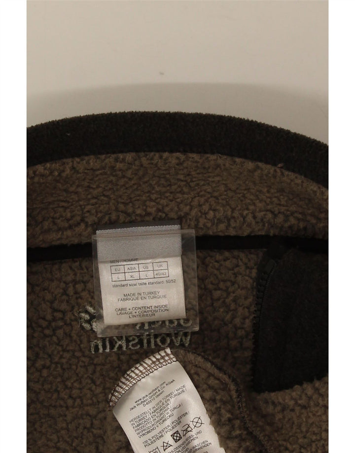 JACK WOLFSKIN Giacca in pile da uomo UK 40/42 Large Grigio Poliestere
