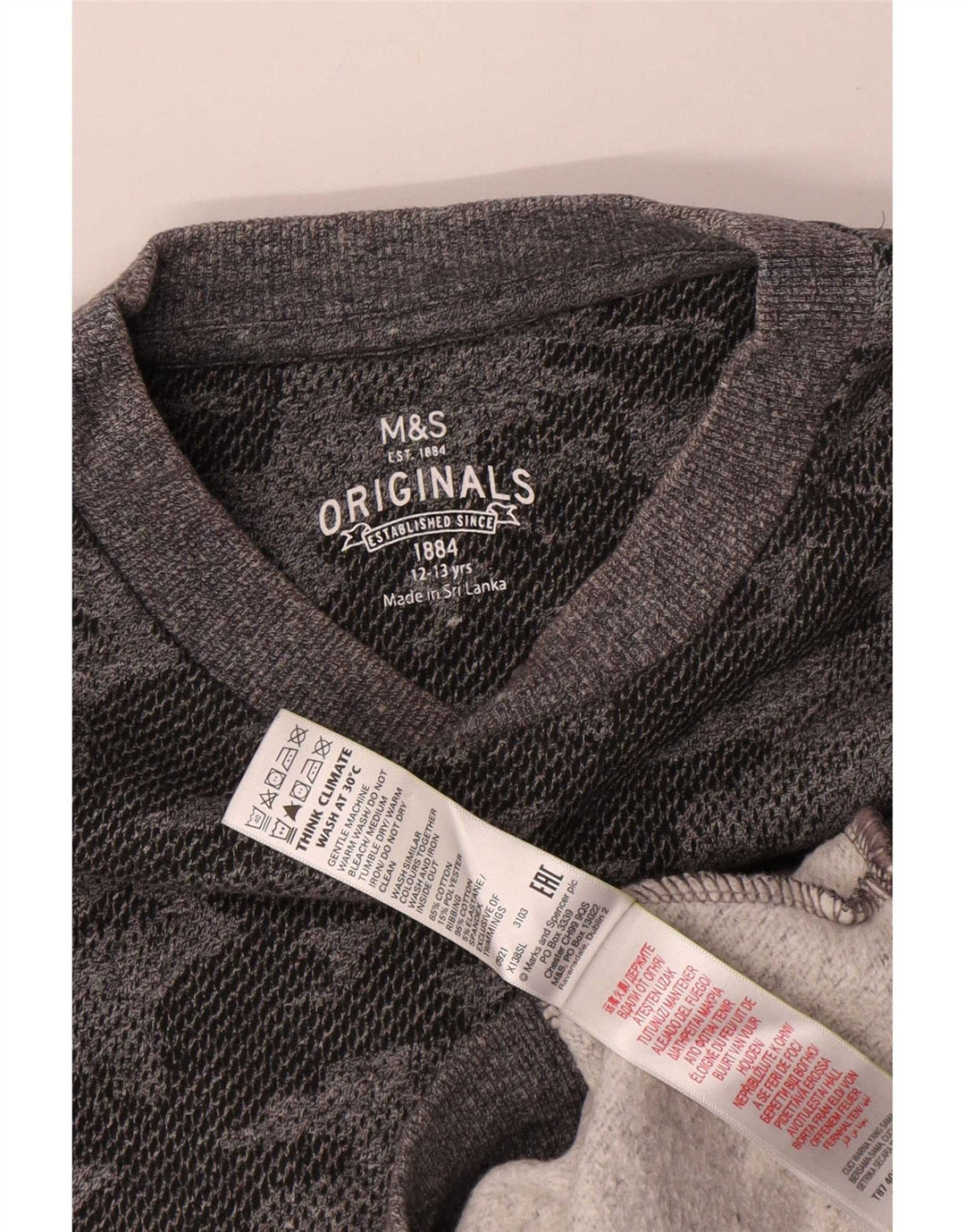Felpa da bambino Marks & Spencer 12-13 anni in cotone mimetico grigio
