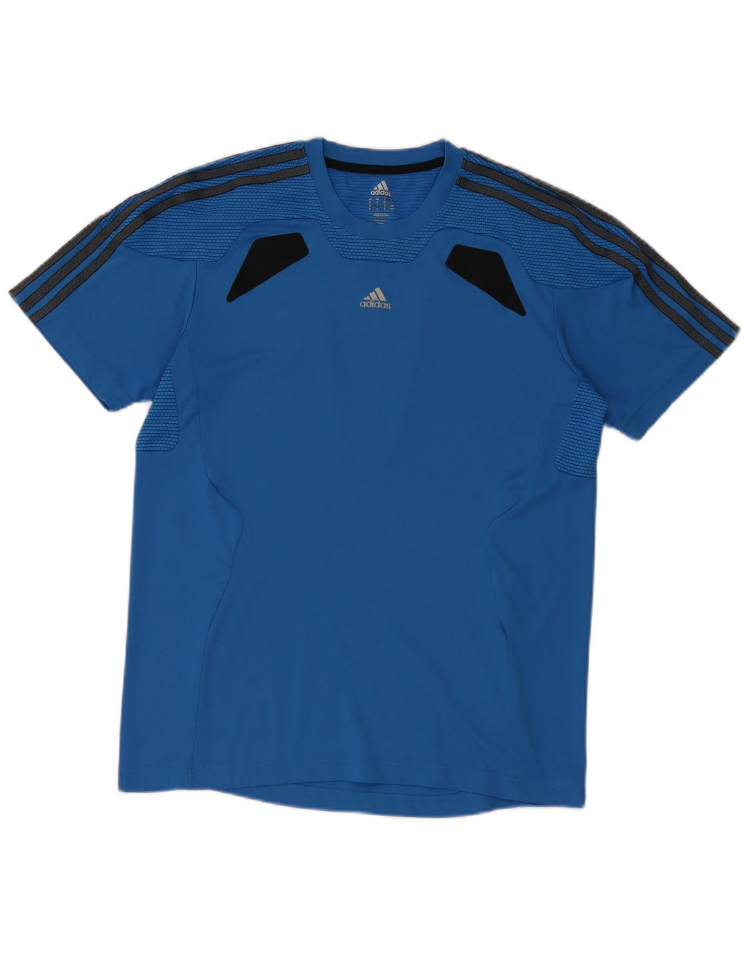 T-shirt Adidas Climacool da uomo Top in poliestere color block blu medio