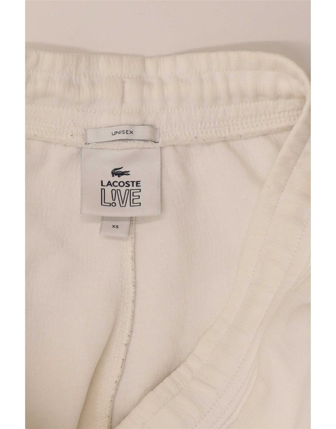 Pantaloni da tuta con grafica da uomo Lacoste XS in cotone bianco