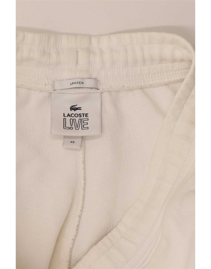 Pantaloni da tuta con grafica da uomo Lacoste XS in cotone bianco