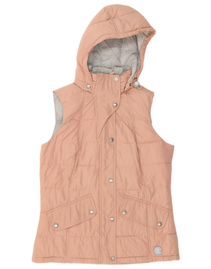 Gilet imbottito con cappuccio da donna Barbour UK 12 poliestere rosa medio