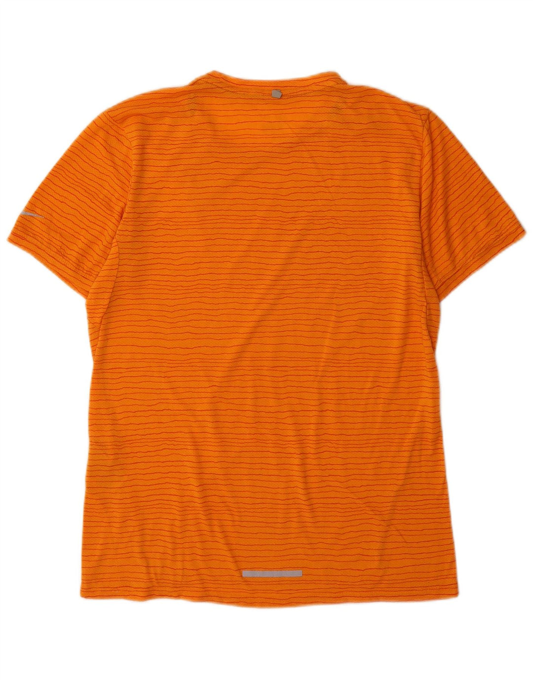 T-shirt Nike da uomo Dri Fit, top in poliestere gessato arancione medio