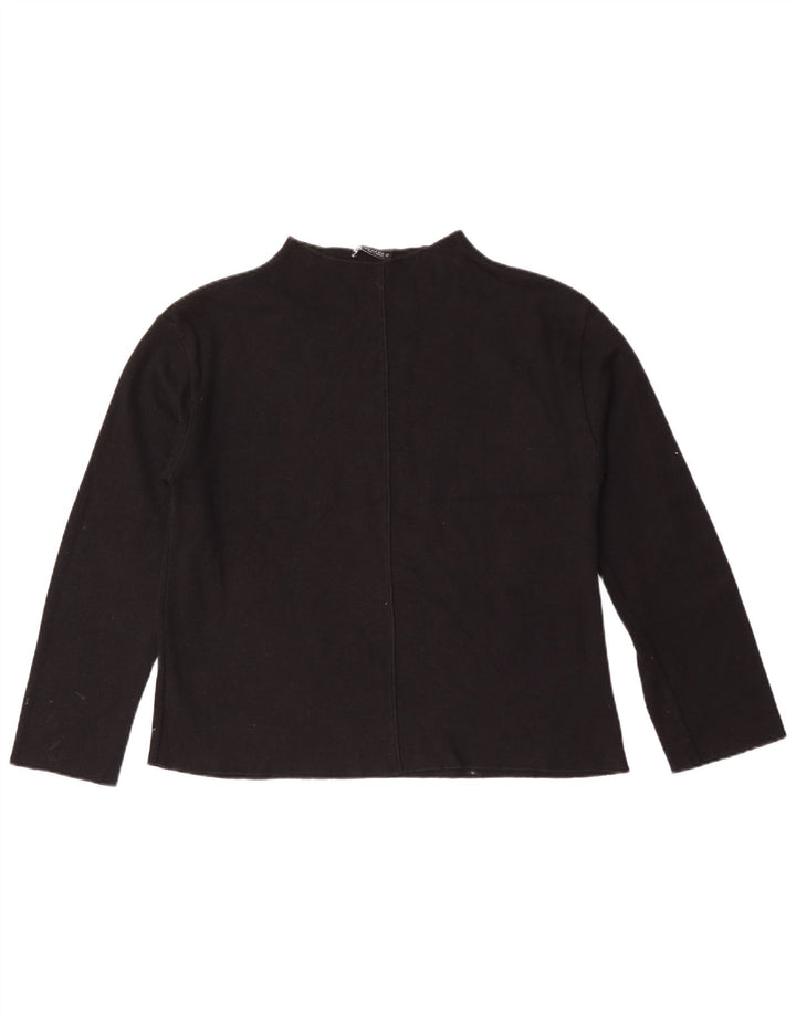 Top Zara da donna a maniche lunghe UK 14 cotone nero medio