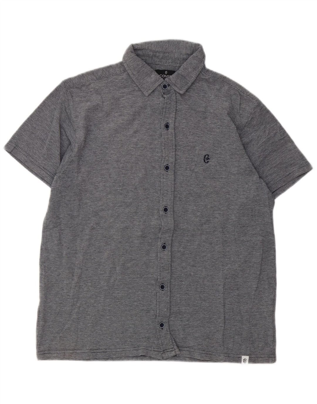 Camicia a maniche corte da uomo Coveri XL in cotone grigio