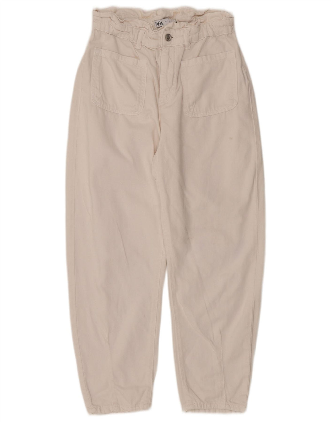 Jeans affusolati da donna ZARA EU 36 XS W26 L24 Cotone bianco