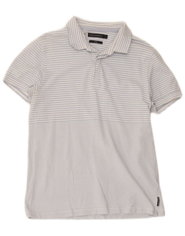 Polo slim da uomo French Connection, cotone a righe grandi blu