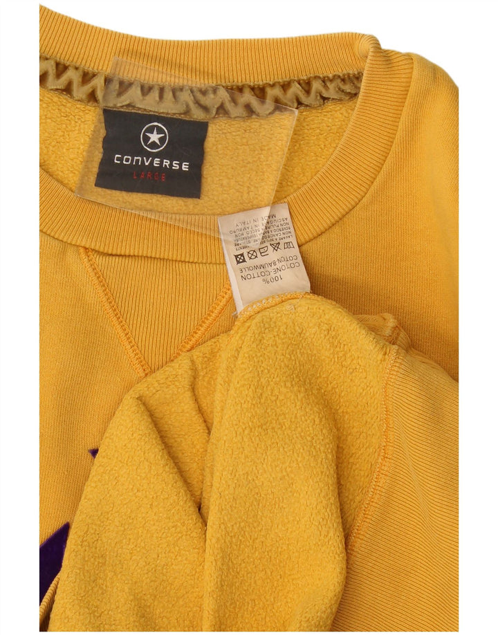 Converse Felpa grafica da uomo Maglione grande cotone giallo