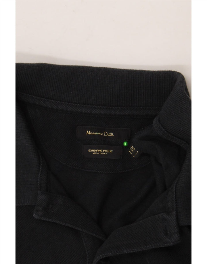 Polo da uomo Massimo Dutti grande in cotone nero