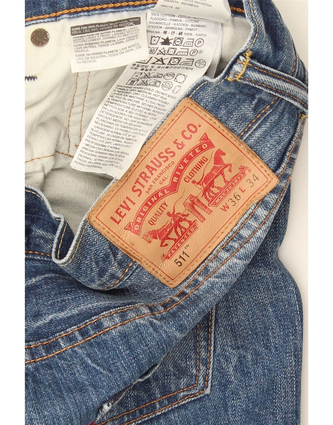 Jeans Levi's Uomo 511 Slim W36 L34 Cotone Blu