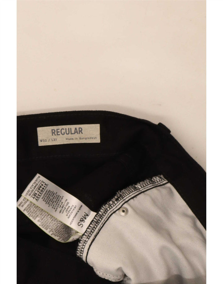 Jeans dritti vestibilità regolare da uomo Marks & Spencer W32 L31 cotone nero