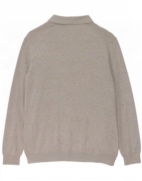Maglione maglione da uomo con collo alto Massimo Dutti XL in cotone grigio