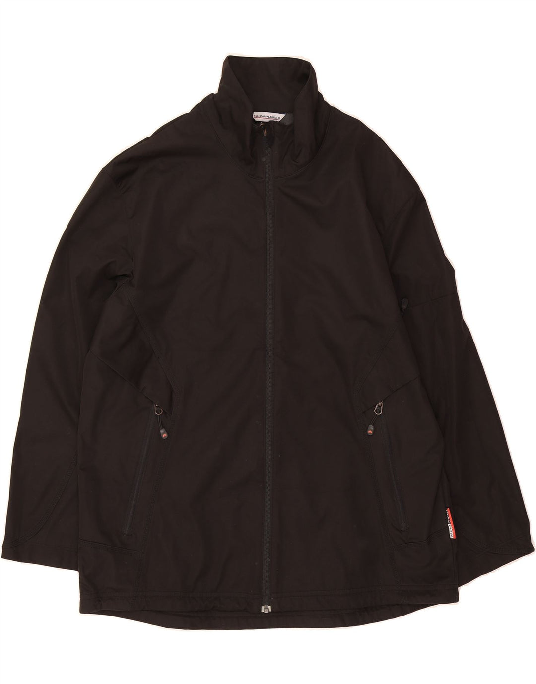 F.LLI CAMPAGNOLO Mens Windbreaker Jacket UK 44 2XL Black Polyester Vintage F.LLI Campagnolo and Second-Hand F.LLI Campagnolo from Messina Hembry 