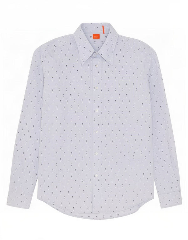 Camicia da uomo Hugo Boss in cotone a righe grandi blu
