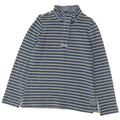 JOULES Felpa da donna con collo abbottonato, maglione UK 12, blu medio a righe