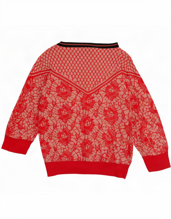 Maglione da donna con scollo a barca Chiara Bertani UK 10 piccolo floreale rosso