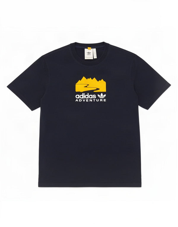 T-shirt grafica da uomo Adidas Top Small blu navy