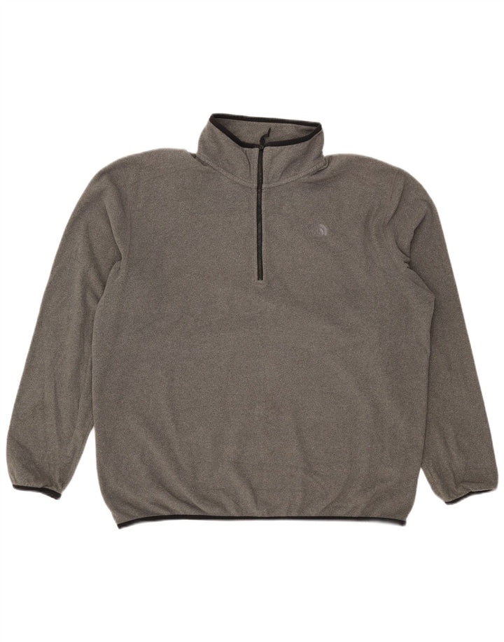 Maglione in pile da uomo The North Face con zip e collo XL in poliestere grigio