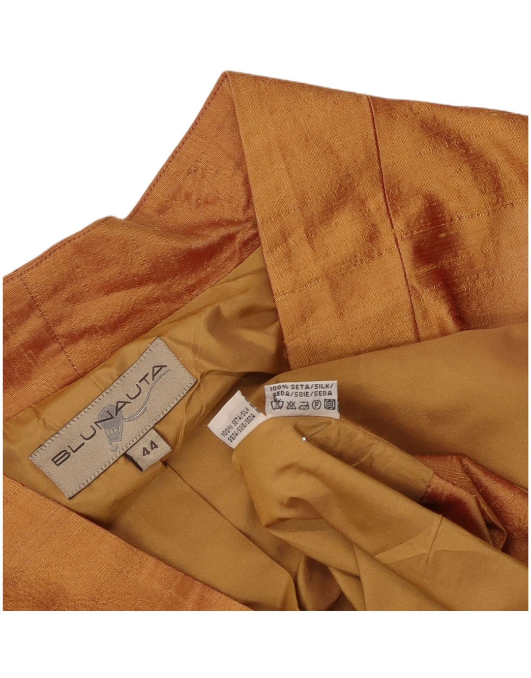 Giacca Blazer 1 Bottone Donna Blunauta IT 44 Seta Arancione Medio
