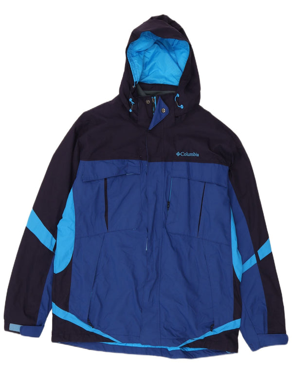 Giacca antipioggia da uomo Columbia Interchange con cappuccio UK 40 Large Blue Colourblock