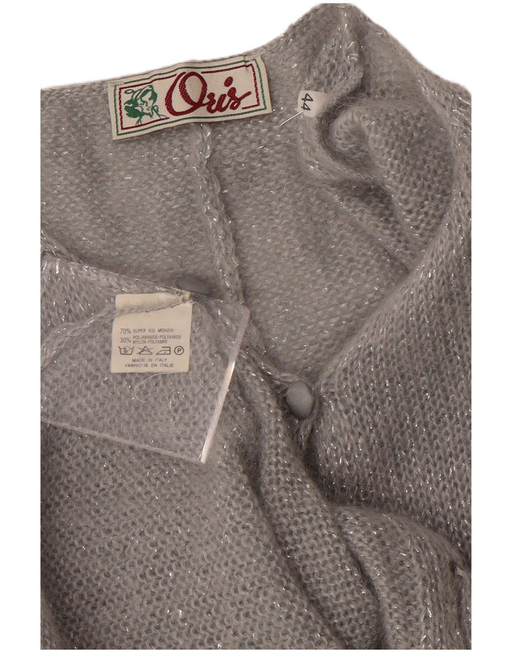 Maglione cardigan lungo da donna Oris IT 44 Medium Silver Mohair