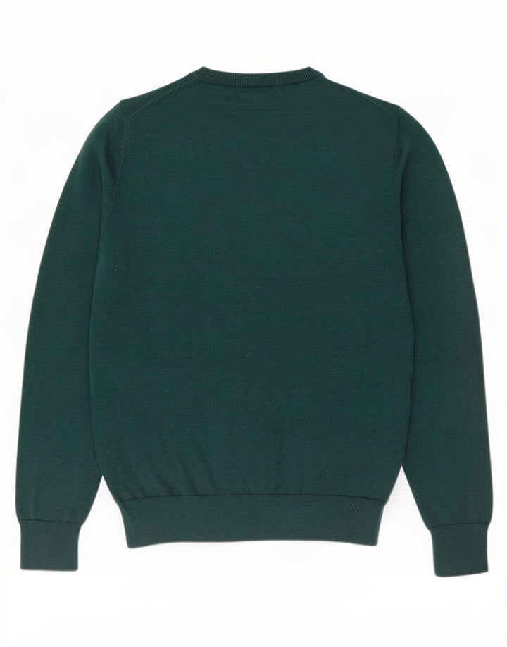 Maglione da uomo con scollo a V Marks & Spencer in cotone verde medio