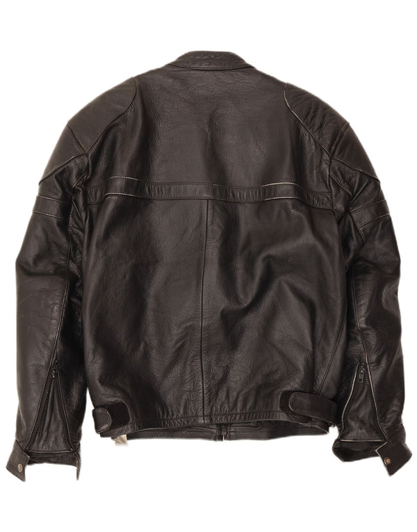 Giacca da pilota in pelle da uomo VINTAGE UK 40 grande in pelle nera