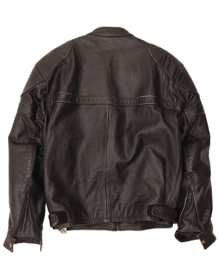 Giacca da pilota in pelle da uomo VINTAGE UK 40 grande in pelle nera