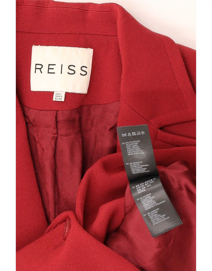 Giacca blazer da donna a 1 bottone Reiss UK 6 XS poliestere rosso